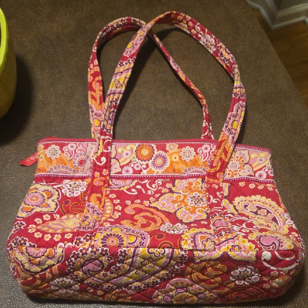 Vera Bradley Red and Pink Paisley Shoulder Bag